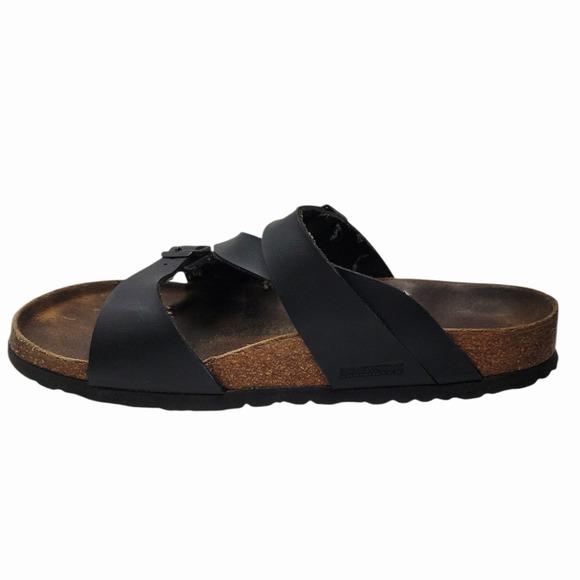Birkenstock Black Two Strap Sandals Men's Cork Footbed Comfort 10.5 UK 11.5 US - Picture 6 of 11